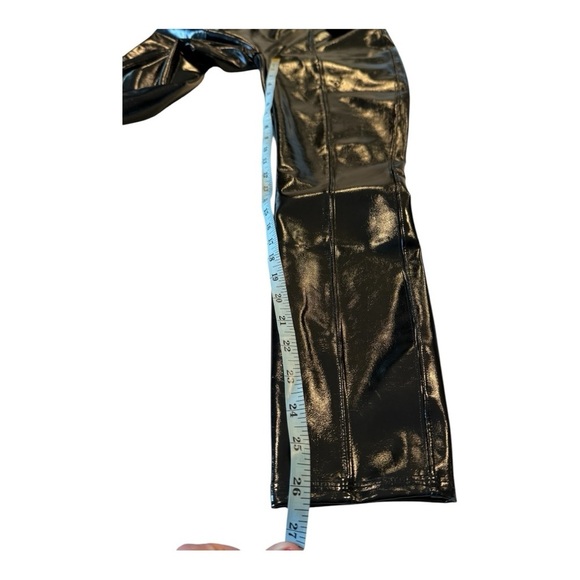 SPANXshape Faux Leather Patent Leggings Pull On Black Ankle Pants Size M NEW - Picture 10 of 13